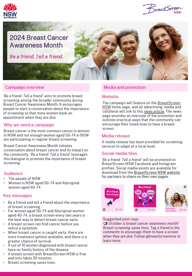 Breast cancer awareness month campaign toolkit